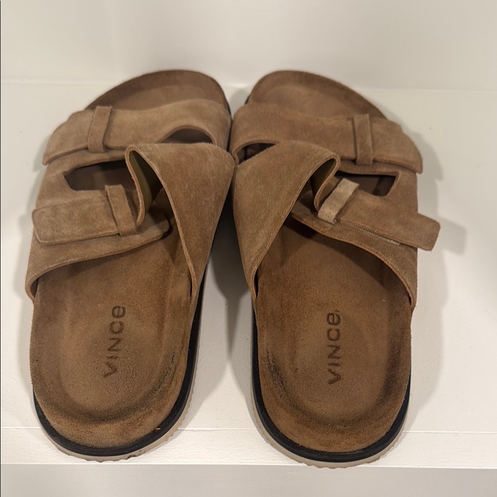 Vince Brown Suede Sandals